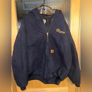 Carhartt M&M Wrecking Blue  Hooded Work Jacket Men's  Construction 4XL  Has Logo